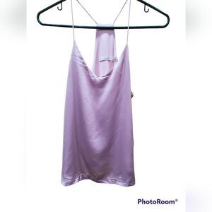 Bishop + Young Tessa Cami Size Small Rose Pink Satin Double Layer NWT